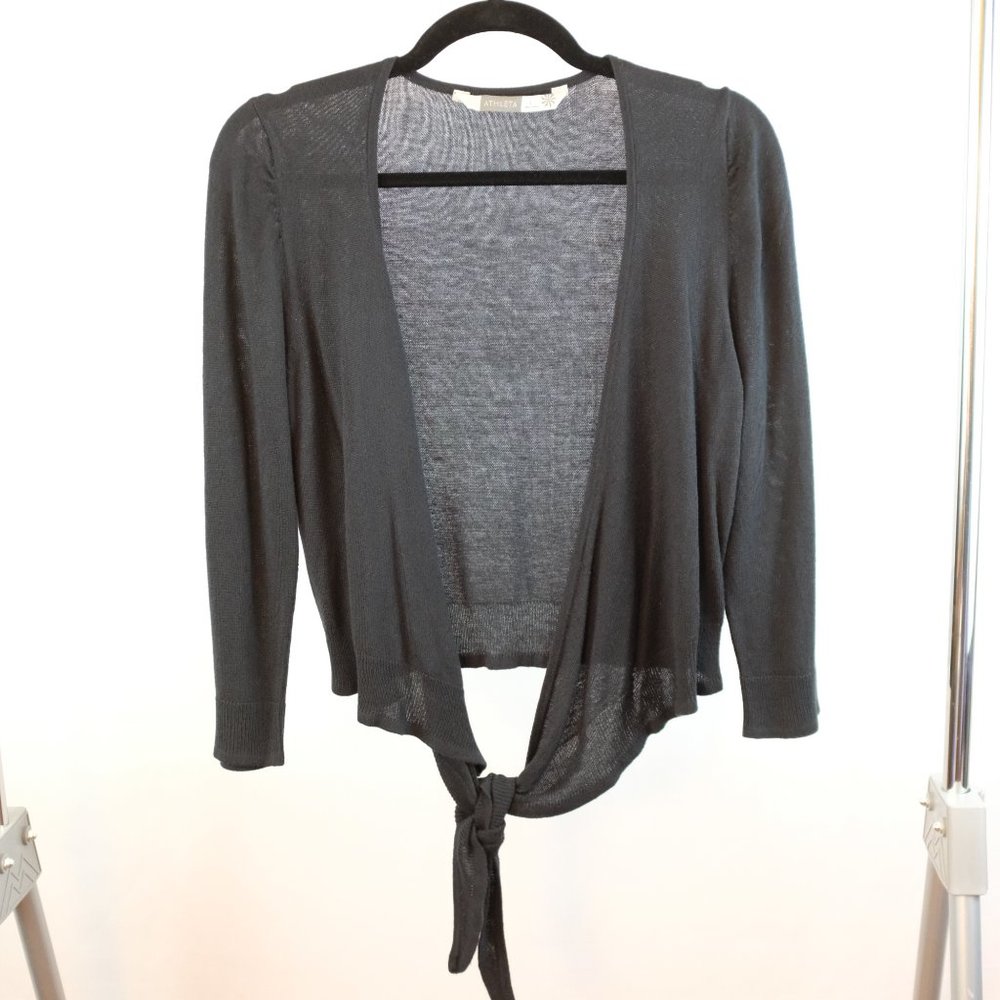 Athleta  Viscose/Cashmere Blend Tie Crop Sweater L